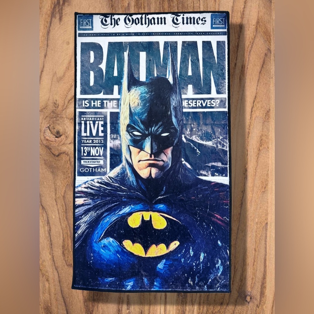 Batman Custom Designed Comic Art Rug or Wall Hanging NEW H32 x 18W